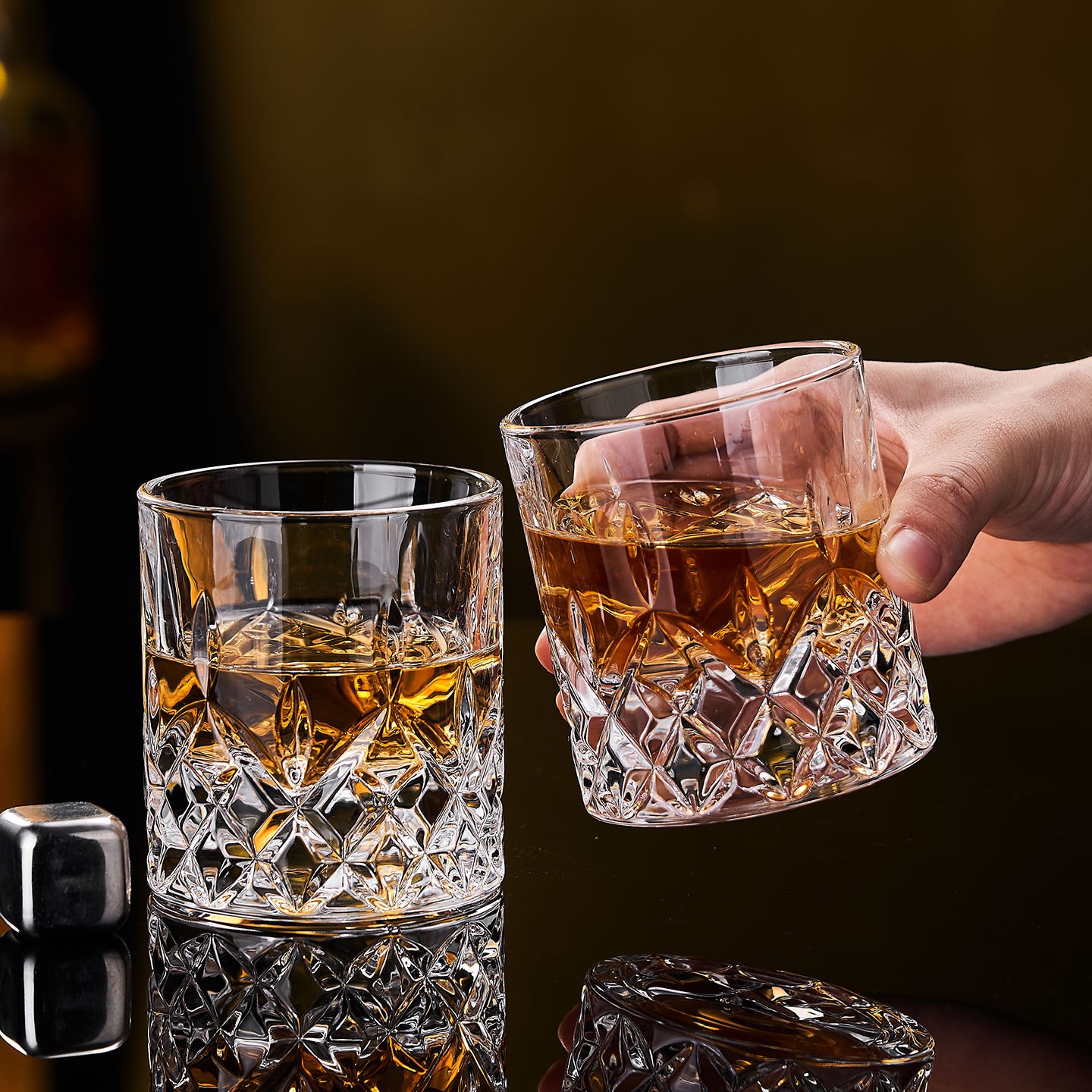 进口高档轻奢威士忌酒杯套装家用加厚江户切子洋酒杯玻璃烈酒杯啤