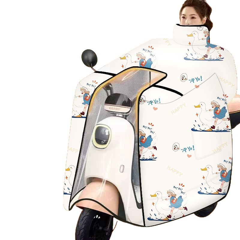 进口电动车挡风被加绒加厚摩托电瓶车罩四季通用冬款保暖专用防寒