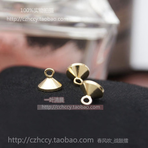 diy纯铜配件 ， 电镀 简单小花帽 直径 7MM