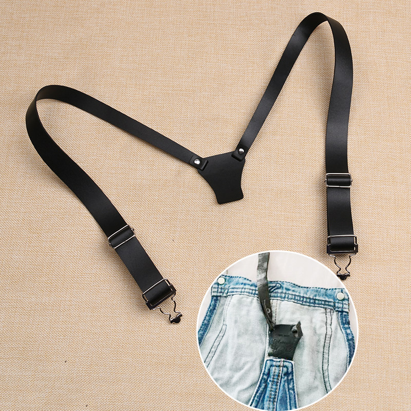 女士牛仔背带裤的加厚软皮背带