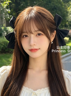 动漫同款二次元立体黑色蝴蝶结发夹头饰女丸子头发饰发夹发卡