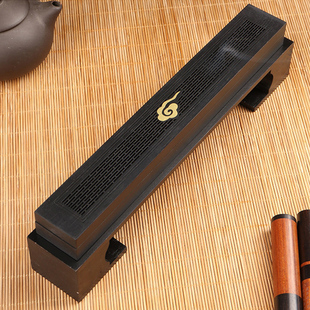 紫竹黑卧香盒线香底座香炉家用室内熏香紫光檀沉香檀香线香盒摆件