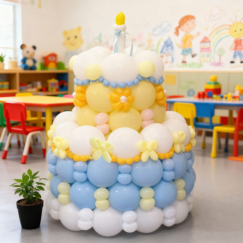 网红生日大蛋糕气球DIY材料包造型儿童生日派对装饰场景布置汽球