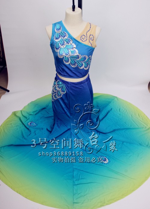 傣族舞蹈服女童幼儿孔雀舞裙