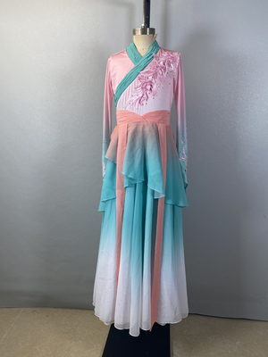 唤鱼清歌舞蹈服儿童成人剧目艺考大摆裙古典舞演出服女飘逸中国风
