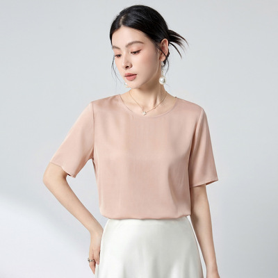 水墨【爆款T恤】2026春通勤百搭圆领衬肤小衫透气T恤上衣简约2279