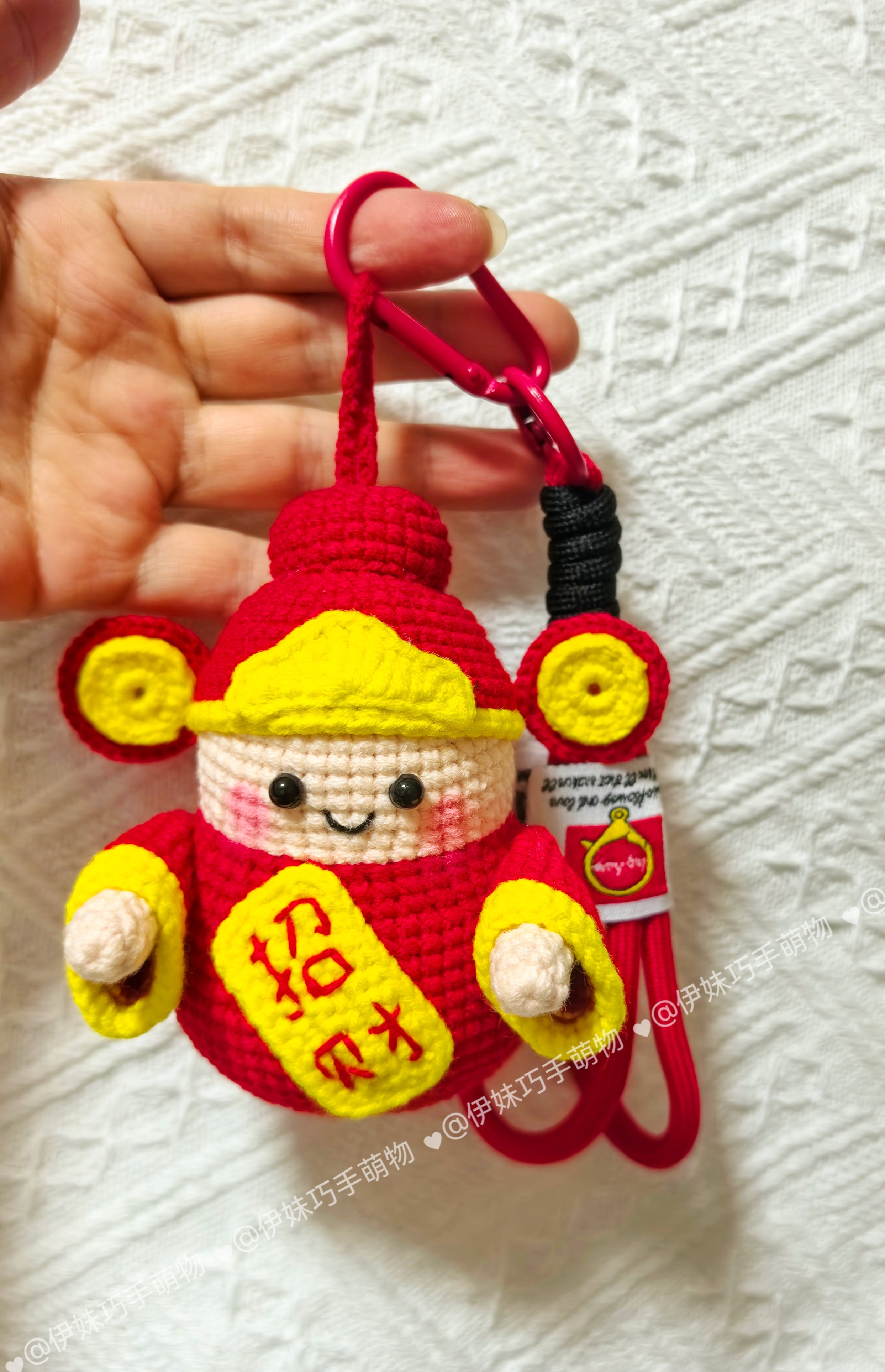 [成品]纯手工精致钩织财神爷玩偶挂件包包挂扣桌面装饰摆件礼物