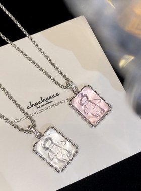 水晶熊花边吊坠小熊项链毕业礼物