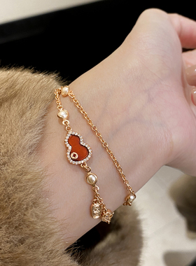 2026本命年红玛瑙招财葫芦手链