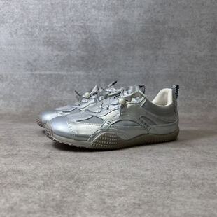 不退换 新款断码福利 银色镜面 芭蕾运动休闲鞋女德训时尚女鞋