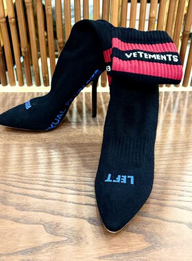 /二奢95新VETEMENTS 袜靴高跟鞋99 37码 跟高11cm ttY2顺丰到付