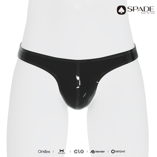 黑色桃 HB003 定制乳胶衣 男士立体裆丁字裤 内裤