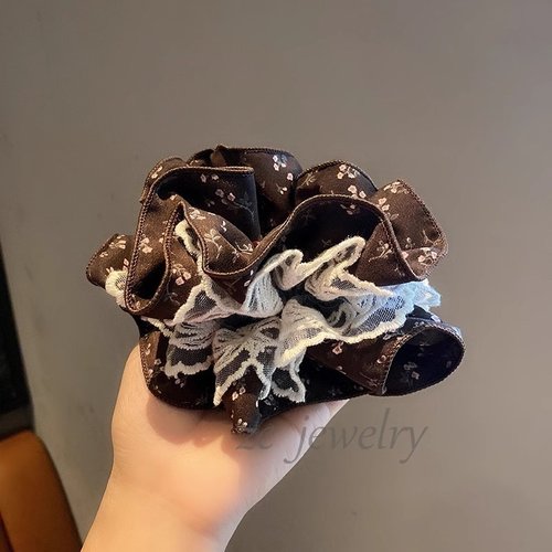 2026时尚花苞感~韩国碎花蕾丝气质大肠圈女感甜美后脑优雅扎头绳