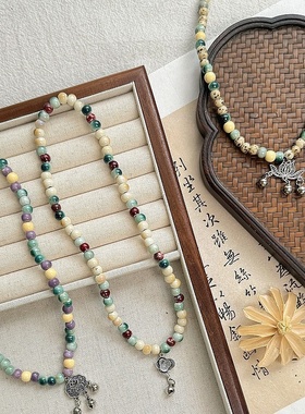 2026时尚景德镇陶瓷手链夏季女感平安锁礼物新中式古风串珠小饰品