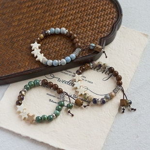 2026时尚 礼物古风串珠国风 厂家直销景德镇陶瓷手链手工编织新中式