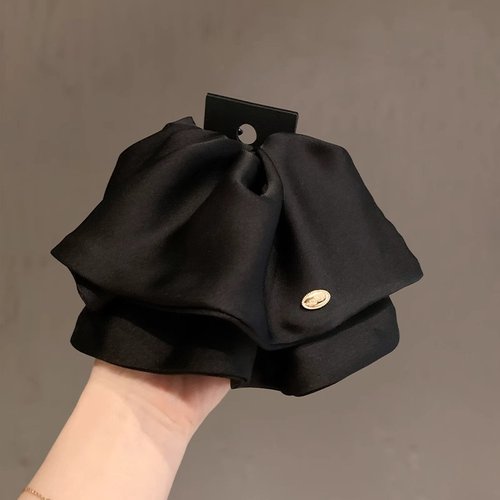 2026时尚法式设计感高档缎面重工裙摆马尾夹气质懒人发夹显发量多