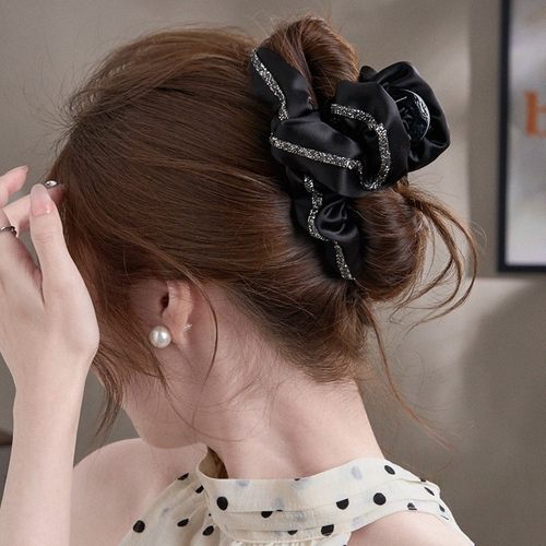 亮钻蓬松泡泡抓夹女感2025新款后脑勺盘发鲨鱼夹子轻奢头饰女