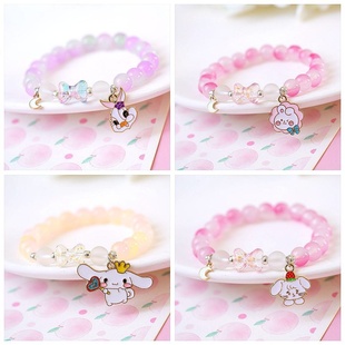 2026时尚 2024新年热销甜美气质可爱兔子水晶串珠手串女闺蜜学生