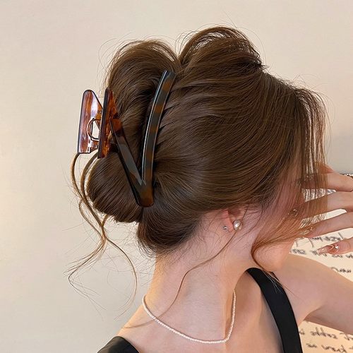 简约z字形抓夹女2025新款大号后脑勺鲨鱼夹盘发感发夹子头饰