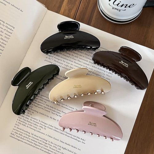 2025韩国ins弧形简约艺术感抓夹感盘发鲨鱼夹女气质大号抓夹