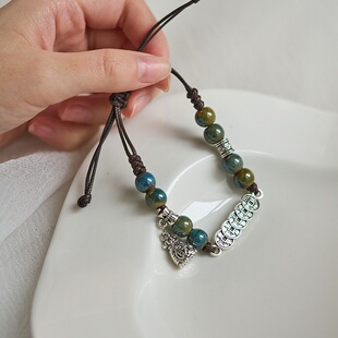 2026时尚新款景德镇陶瓷手串女新中式礼物古风百搭手工编织钱多多