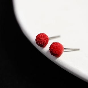 2026时尚 可爱甜美彩色 日韩马卡龙色系秋冬小众磨砂小巧豆豆耳钉