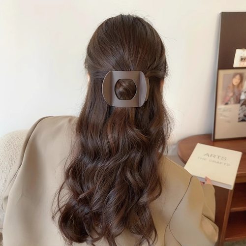 复古磨砂感后脑勺盘发大号鸭嘴夹发抓女2025新款一字发夹头饰