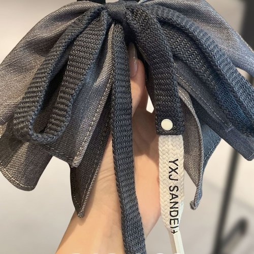 2026时尚韩国洋气西装灰高马尾蝴蝶结抓夹发夹后脑勺感网红气质