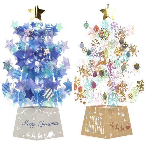 现货日本圣诞节欧式雪花立体贺卡