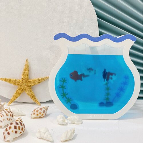 年年有鱼立体贺卡金鱼缸摆件