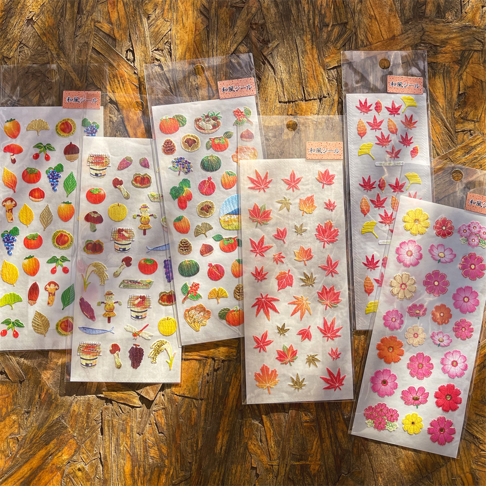 日本贴纸枫叶银杏手机贴画