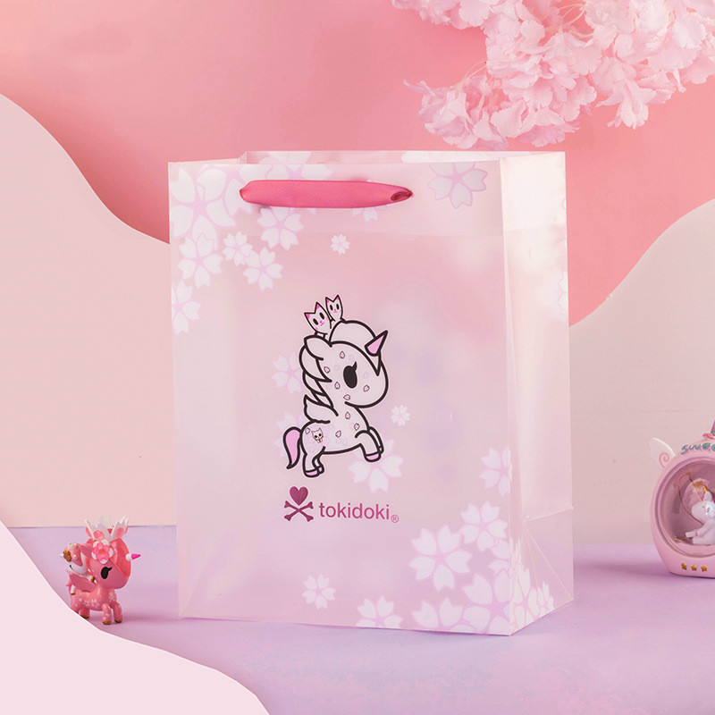 卡小姐樱花独角兽PP礼物袋礼品袋生日中秋节化妆品清新简约手提袋