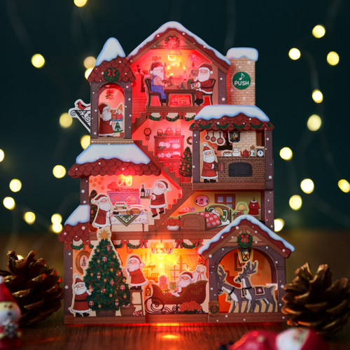 日本圣诞节灯光音乐贺卡