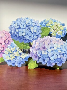 日本夏天绣球花紫阳花万用贺卡