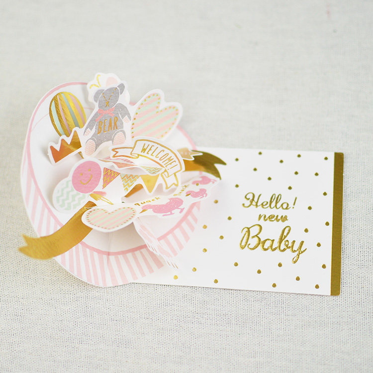日本创意新生儿立体贺卡庆祝baby诞生男宝宝女宝宝闺密诞子祝福卡