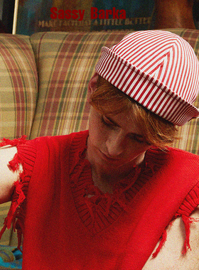 SassyBarka限量牧羊人Marat-牛仔条纹尖尾短檐卷檐渔夫帽男女春夏