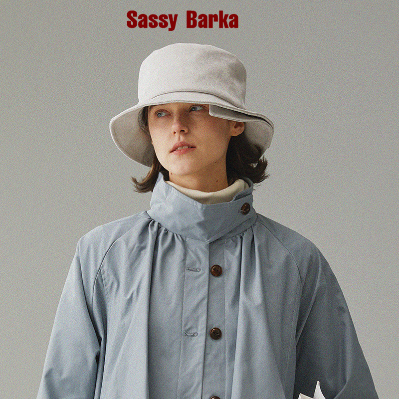 Sassybarka设计师限量不规则不对称切口叠檐平顶短檐渔夫小礼帽子
