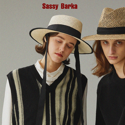 帽子SassyBarka平顶系带遮阳绅士