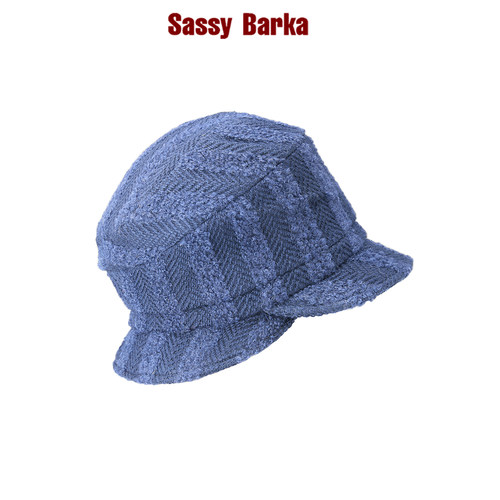 SassyBarka小蓝孩升级限量版双檐立体剪裁藏蓝宽条纹渔夫帽子男女