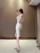 气质修身 原创设计国风日常通勤无袖 连衣裙 三色弹力蕾丝旗袍 思瑞