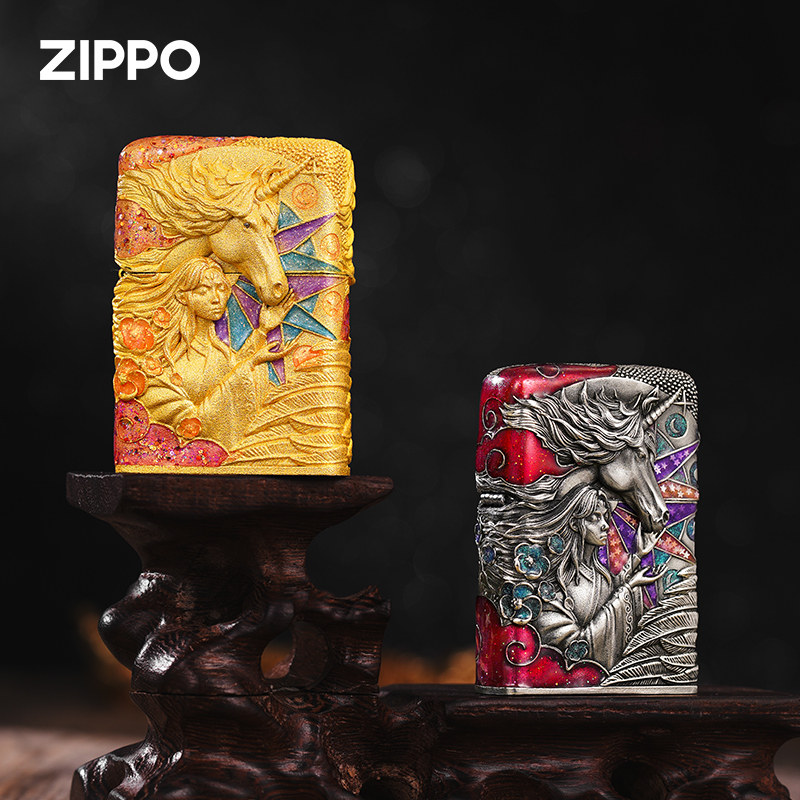 zippo打火机官方正品重甲套煤油打火机