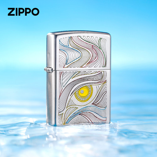 zippo打火机官方正品夜光填漆秋水含睛煤油防风情人节礼物送男友