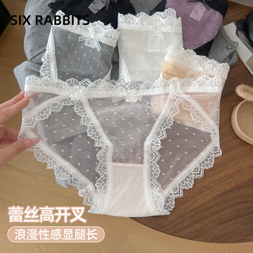 六只兔子内裤纯棉裆蕾丝舒适透气