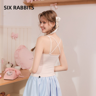 六只兔子细肩带吊带免穿文胸带胸垫背心性感美背内衣聚拢2026春