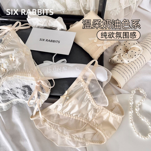 性感纯欲风中腰三角裤 全棉底裆短裤 女薄款 六只兔子蕾丝内裤