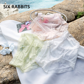 头低腰蕾丝三角裤 六只兔子冰丝内裤 短裤 薄款 女全棉透气底裆夏季