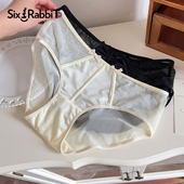 六只兔子蕾丝性感内裤 头 蝴蝶结中腰裤 女纯棉底裆女士三角裤 短裤