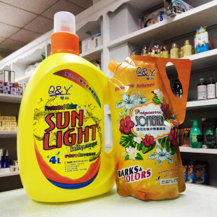 1箱 一箱4瓶琴叶洗衣液柠檬清香低泡中性4L衣物柔顺剂1包1.2L套装