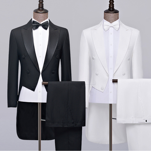 黑白色燕尾服男士魔术服舞台表演礼服艺考合唱指挥西服年会演出服