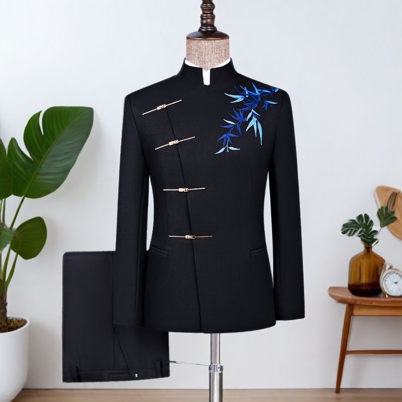 新中式男士中山装结婚西服